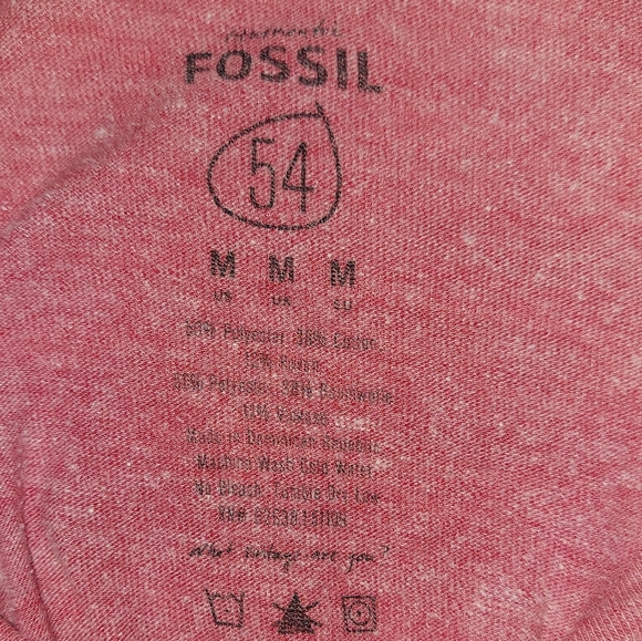 Mens Fossil heathered red t-shirt - Picture 6 of 6